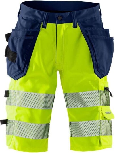 Fristads Shorts Kl 2 2509 Plu Varselgul/marinblå C60