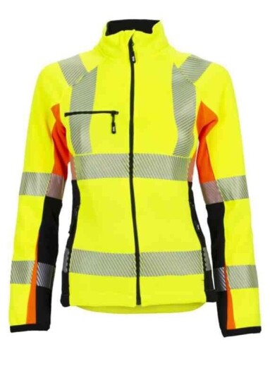 BS Gjøvik Fleecejakke, HiVis kl.2 Dame, Str. XS, Gul/Sort