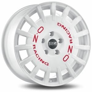 OZ Rally Racing White Red Lettering 7x17 5x114.3 ET45 B75