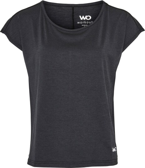 Workout Carusso Melange Tee Dame Black Melange 46