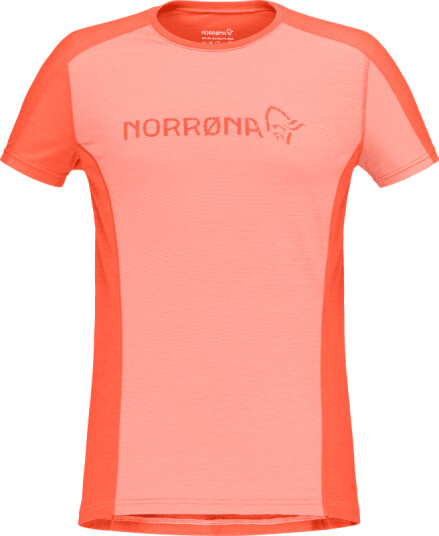 Norrøna Women's Falketind Equaliser Merino T-Shirt XS  Peach Amber/Orange Alert