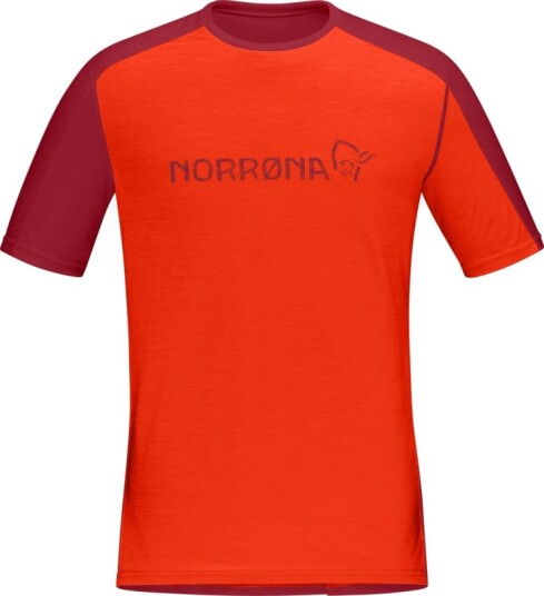 Norrøna Men's Falketind Equaliser Merino T-Shirt XL, Arednalin/Rhubarb