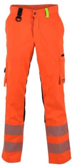 BS Gjøvik Arbeidsbukse, HiVis kl.2 Unisex, Str. C62, Oransje/Sort