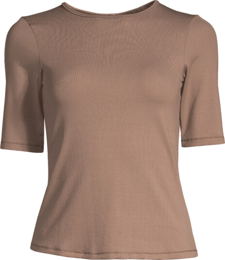 Casall Women's Rib Tee 38, Taupe Brown