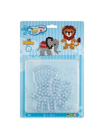 Hama Iron on Bead Plates Maxi - Lion and Elephant