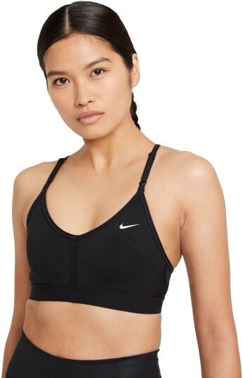 Nike Indy Light-Support Padded V-Neck Sports Bra Dame Black/Black/Black/White XL