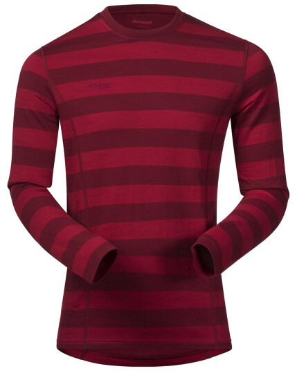 Bergans Akeleie Shirt M Red/Burgundy Striped (Storlek XL)