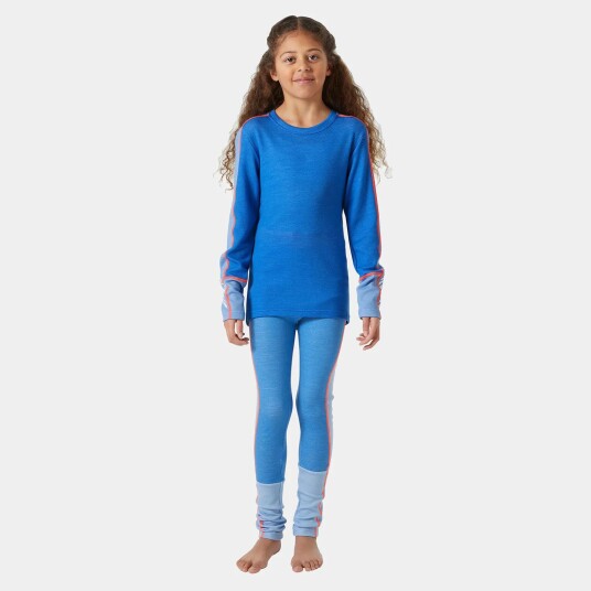 Helly Hansen Junior Lifa Merino Mellomvekt Basislag Set Blå 176/16 Svart176/16