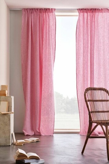 Jotex ALINA gardin med multifunksjonsbånd 2-pk Cerise/naturhvit 1639881-05-250 1639881-05-300