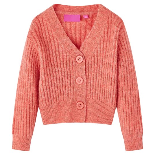 vidaXL Cardigan for barn strikket medium rosa 128