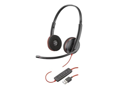 Poly Blackwire C3225 Usb Hodesett 3,5 Mm Jakk, Usb Stereo Svart