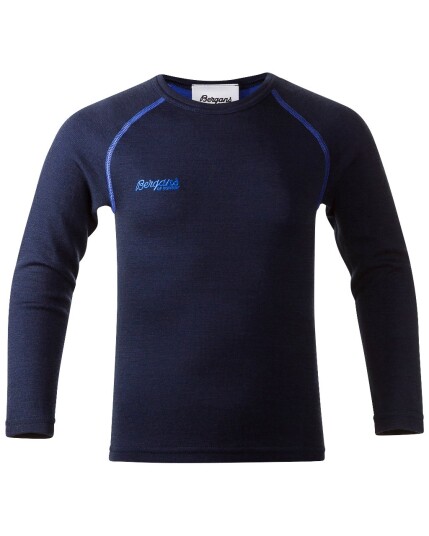 Bergans Akeleie Kids Shirt Navy/Warm Cobalt (Storlek 116)