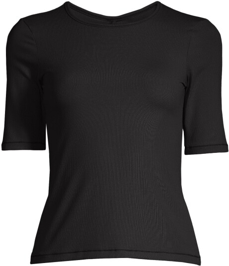 Casall Rib Tee Dame Black 44