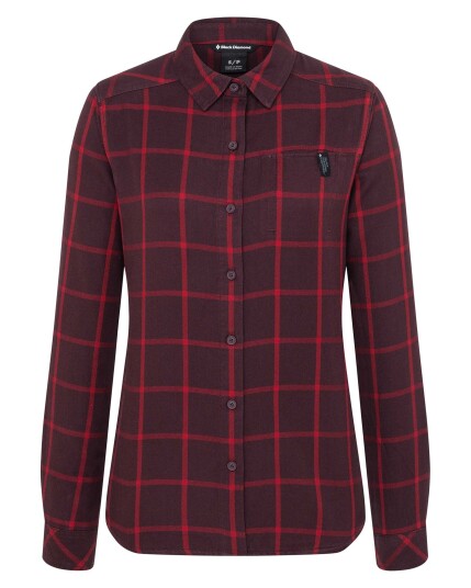 Black Diamond Serenity L/S Flannel Shirt W Bordeaux-Vermilion Plaid (Storlek M)