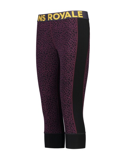 Mons Royale Cascade Merino Flex 200 3/4 Legging W Winter Leopard (Storlek XS)