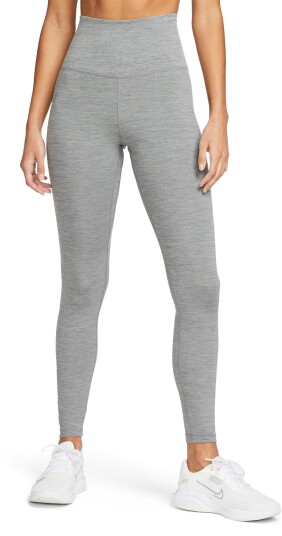 Nike One Dri-Fit High Waist Dame Iron Grey/Heather/White XS