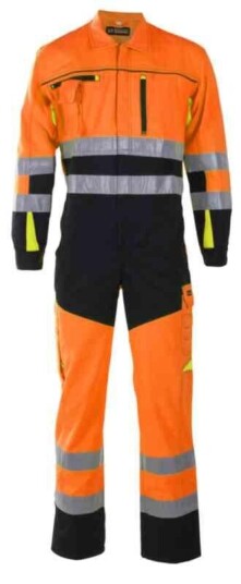 BS Bergset Kjeledress, HiVis kl.3 Unisex, Str. 60, Oransje/Sort