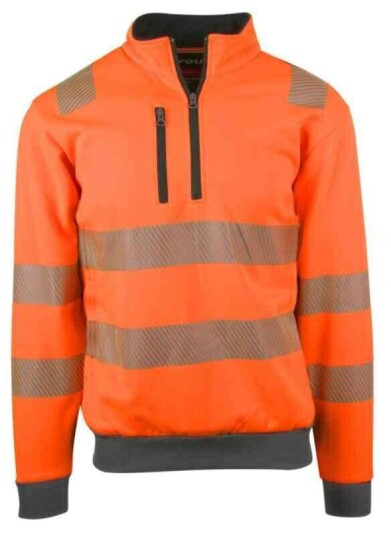 YOU Dalby zip Genser, HiVis kl.3 Mann, Str. 2XL, Oransje