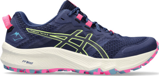 Asics Women's Trabuco Terra 2 39.5, Deep Ocean/Lime Green