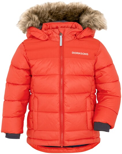 Didriksons Digory Kids Puff Jacket 2 Poppy Red (Storlek 90)