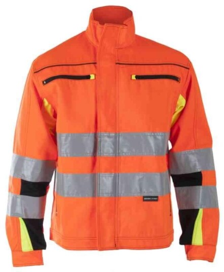 BS Bergset Arbeidsjakke, HiVis kl.3 Unisex, Str. 58, Oransje/Sort