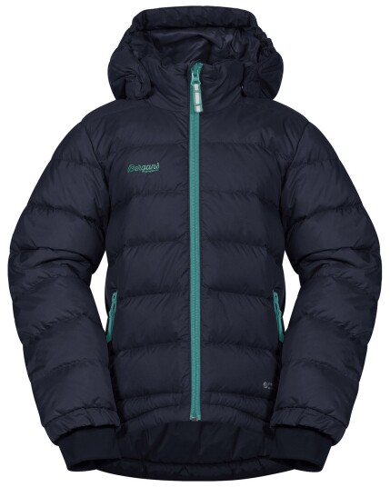 Bergans Down Kids Jacket Navy/Greenlake (Storlek 128)