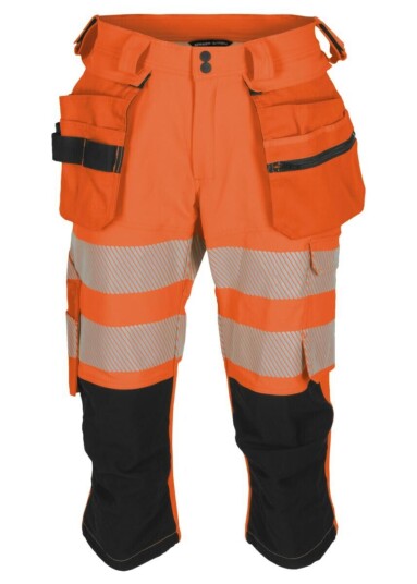 BS Lillehammer Piratbukse, HiVis kl.1 Unisex, Str. C44, Oransje/Sort