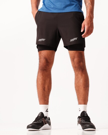 LEVITY Hybrid 2-1 Pocket Shorts M Black - L