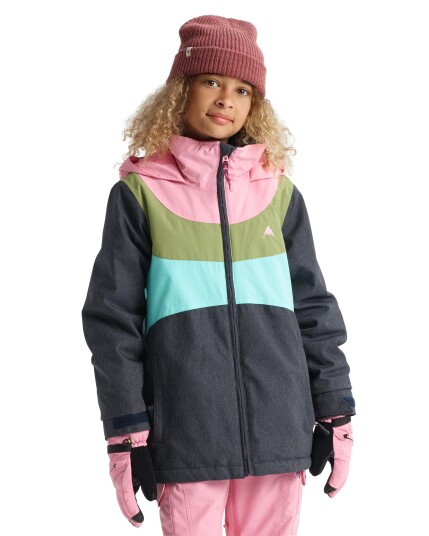 Burton Girls Hart Jacket JR Demin/Sea Pink/Mosstone/Aruba (Storlek XL)