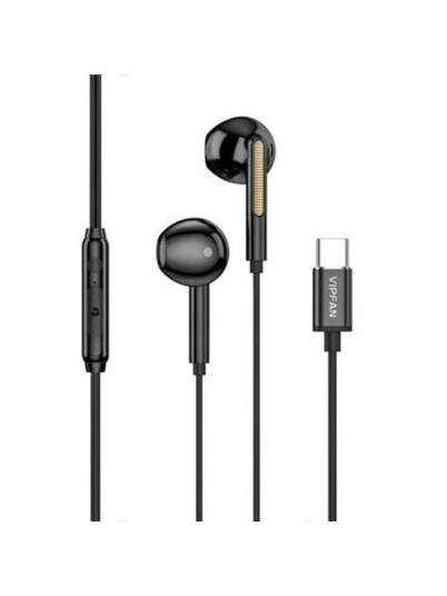 Vipfan Wired in-ear headphones  M11 USB-C (black)