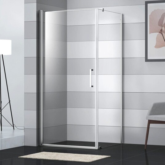 Sanipro Slagdør Safe-collection 70-100 Krom / 90cm Laminert Glass