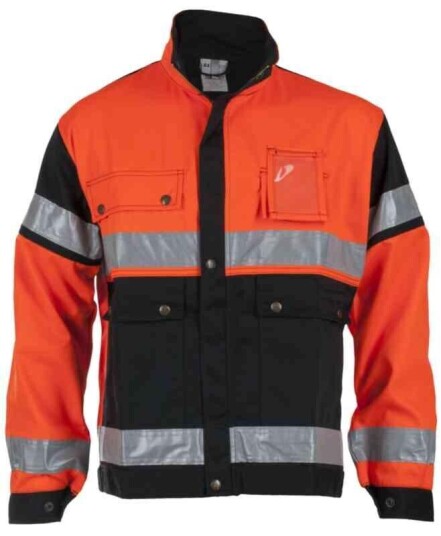 BS Dokka Arbeidsjakke, HiVis kl.2 Unisex, Str. 54, Oransje/Sort