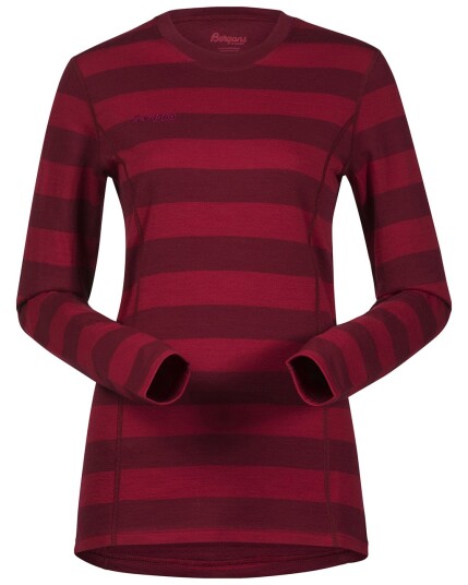 Bergans Akeleie Lady Shirt rød/Burgundy Striped (Storlek XL)