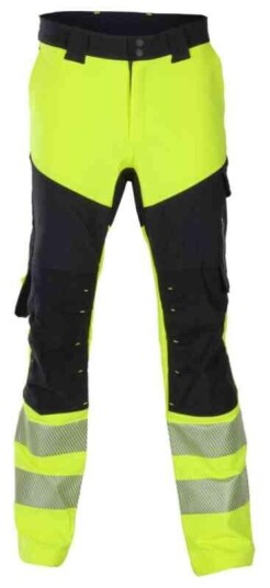 BS Lillehammer Arb.bukse, HiVis kl.1 Unisex, Str. KB64, Gul/Sort