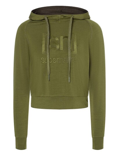 super.natural W Liquid Flow Logo Hoodie Green AVOCADO/WREN XS