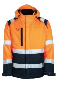 Tranemo 52088293 Flammehemmende vinterjakke, hette, oransje/marine, 1 stk. XL