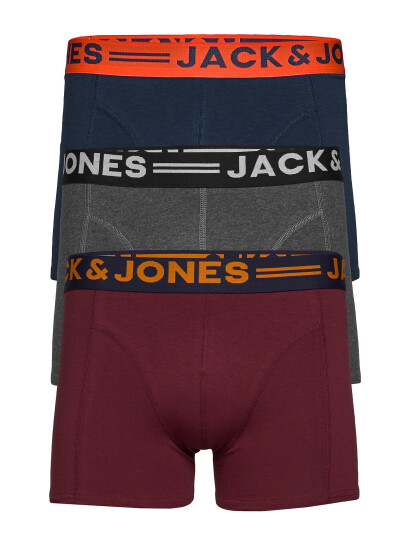 Jack & Jones Jaclichfield Trunks 3 Pack Noos Red Jack & J S BURGUNDY S , M , L , XL , XXL