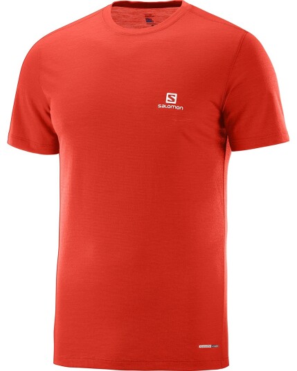 Salomon X Wool S/S Tee M Fiery Red (Storlek L)