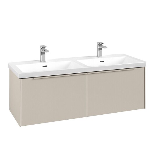 Villeroy & Boch  Subway 3.0 Servantskap m/2 skuffer 1272x429x478 mm Lys Grå Matt