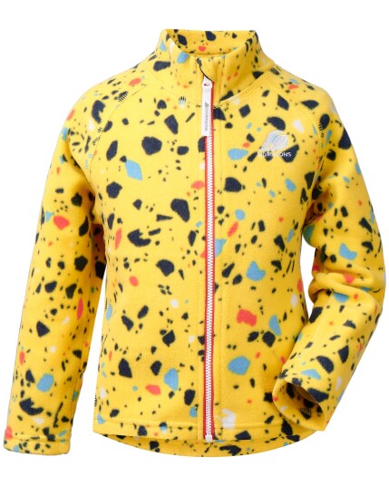 Didriksons Monte Kids Printed Microfleece Jacket Pollen Yellow Terazzo (Storlek 80)