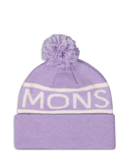 Mons Royale McCloud Pom Pom Merino Beanie Thistle/White