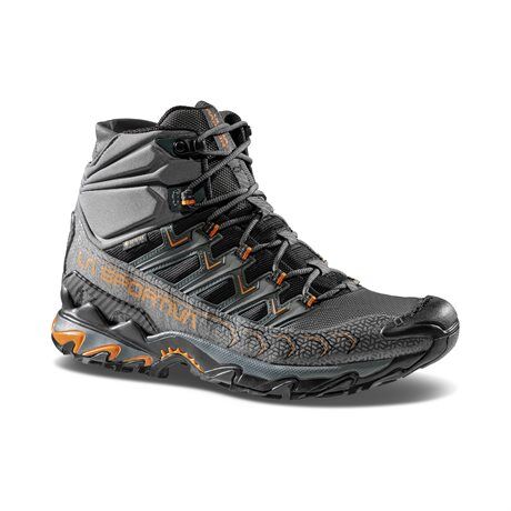 La Sportiva Ultra Raptor II Mid GTX , Herre Carbon/Hawaiian Sun (#FF8D15,#6E6B62) Herre 44.5