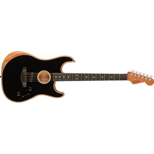 Fender American Acoustasonic Strat Ebony Fingerboard, Svart