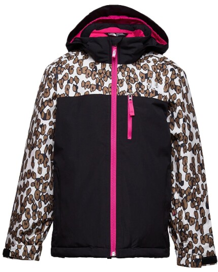 The North Face Snowquest Plus Jacket JR Pine Cone Brown Leopard Print (Storlek L)