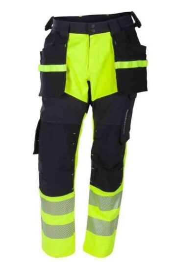 BS Lillehammer Håndverksbukse, kl.1 Unisex, Str. C60, Gul/Sort, HiVis