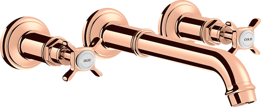 Axor Montreux 3-hulls Servantbatteri Tutlengde 165-225 mm, Polert Rødt Gull