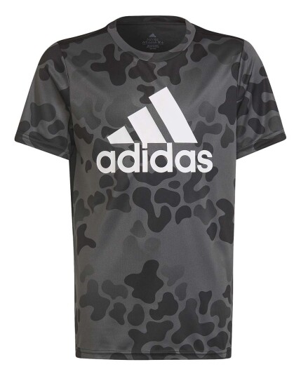 Adidas Boys Camo Tee D2M JR Black/GRESIX/White (Storlek 128)