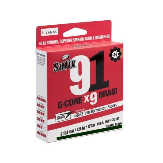 Sufix 91 G-Core X9 multifilament sene - 150 meter - 0.165 mm