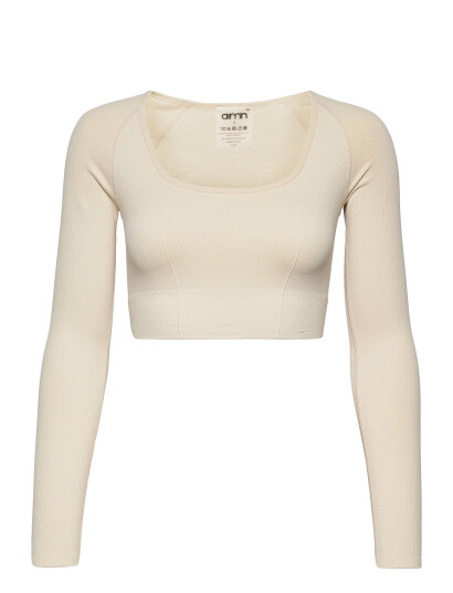 AIM'N Luxe Seamless Cropped Long Sleeve Cream AIM'N OAT WHITE S,M,L,XL