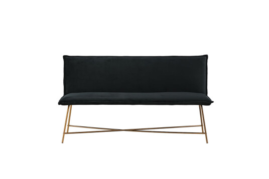 Venture Home Pippi sofa 3 seter velour svart. 1560331-01-0 1666910-01-0